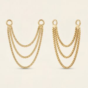 Triangular chain that connects to earrings