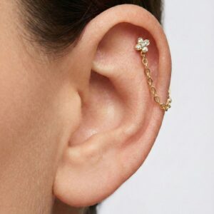 Short chain that connects to earrings