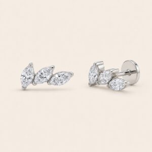 3 Leaves Stud Earring - silver