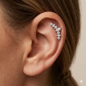 Crown Huggie Earring