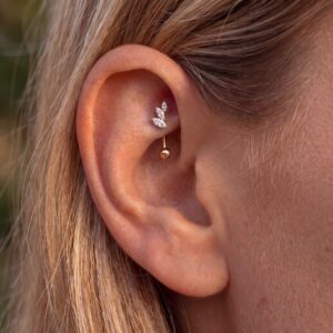 Rock Earring 3 Leaves